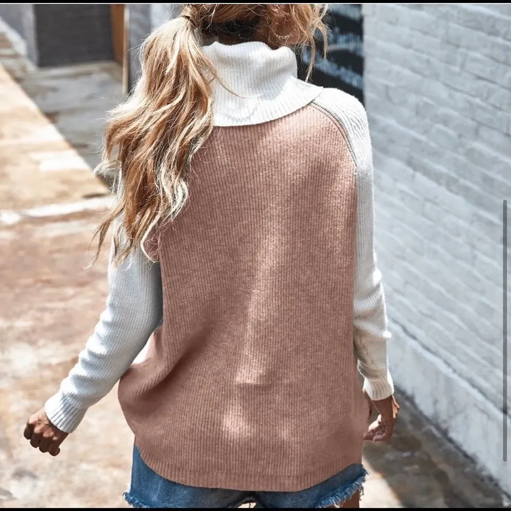 Beautiful Pink Turtleneck Sweater